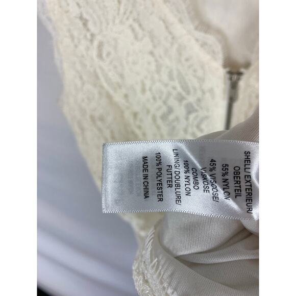 Adrianna Papell Cream Lace Overlay Sheath Dress Size 10 - Picture 5 of 7